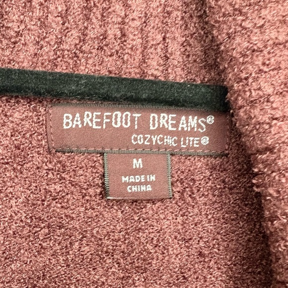 Barefoot Dreams CozyChic Lite Circle Cardi sweater in Deep Aubergine size medium - Picture 5 of 14
